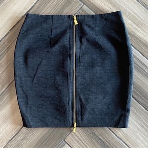 Michael Kors Textured Front ZIP “A” Line Skirt